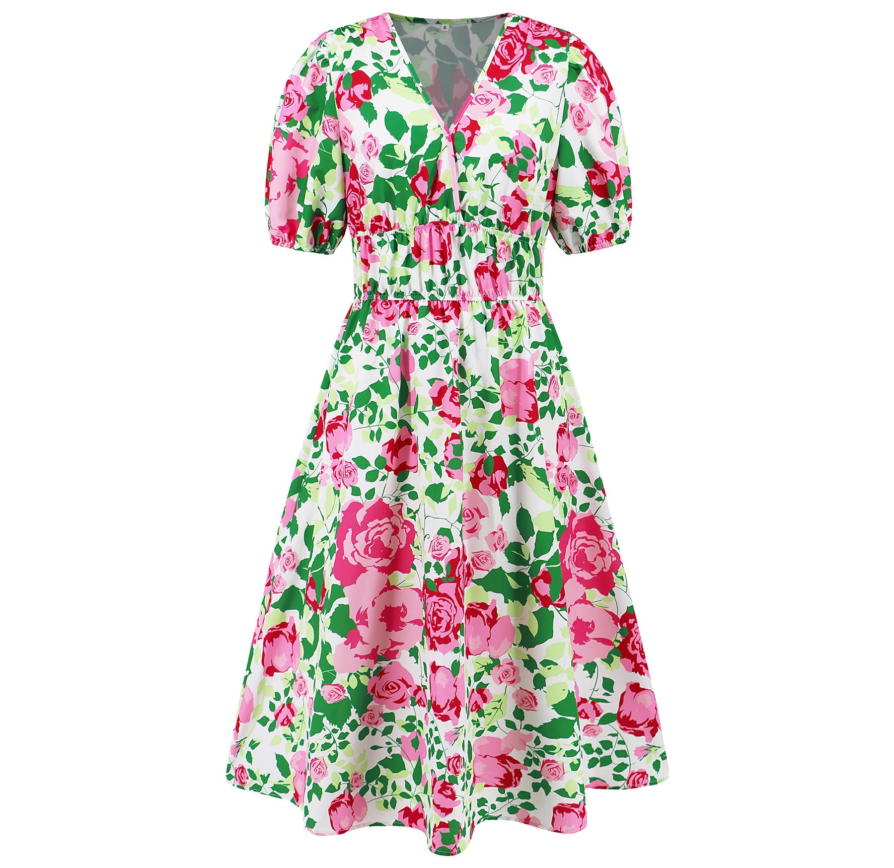 Summer Women's V-neck Bohemian Print Dress