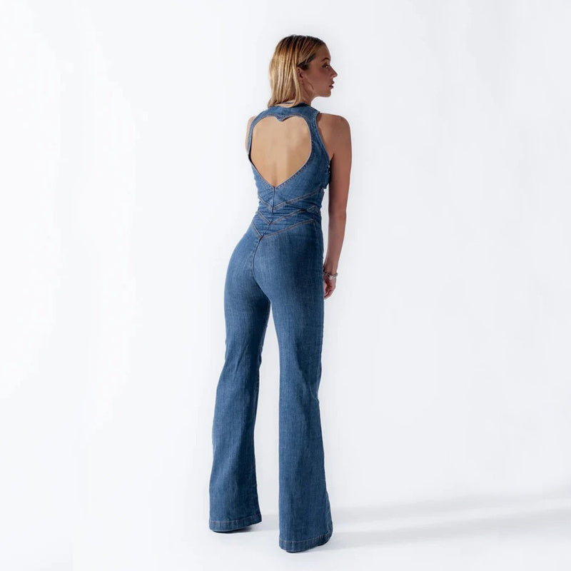 VISTA™ BODYCON DENIM JUMPSUIT - Vista London