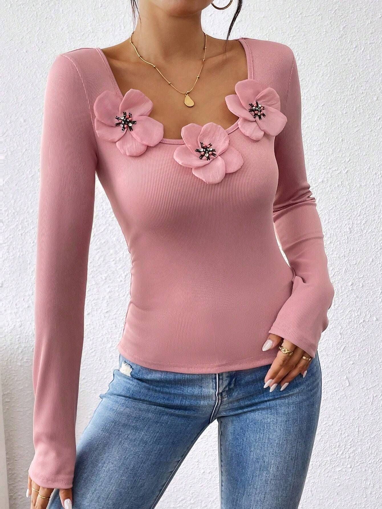 European And American Fashion Casual Scoop Knitted Top