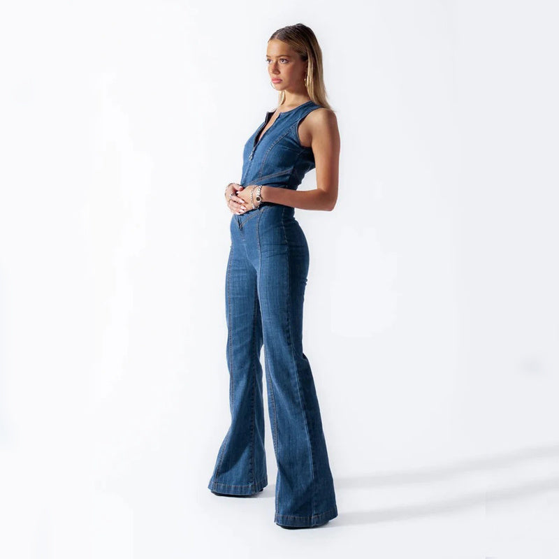 VISTA™ BODYCON DENIM JUMPSUIT - Vista London