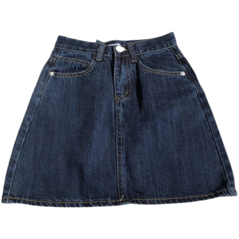 Small Denim Skirt Women's Summer Dark Blue