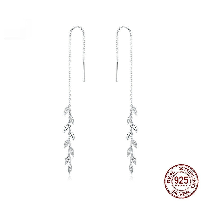 Shiny Wheat Sterling Silver S925 Earrings Fashion Women